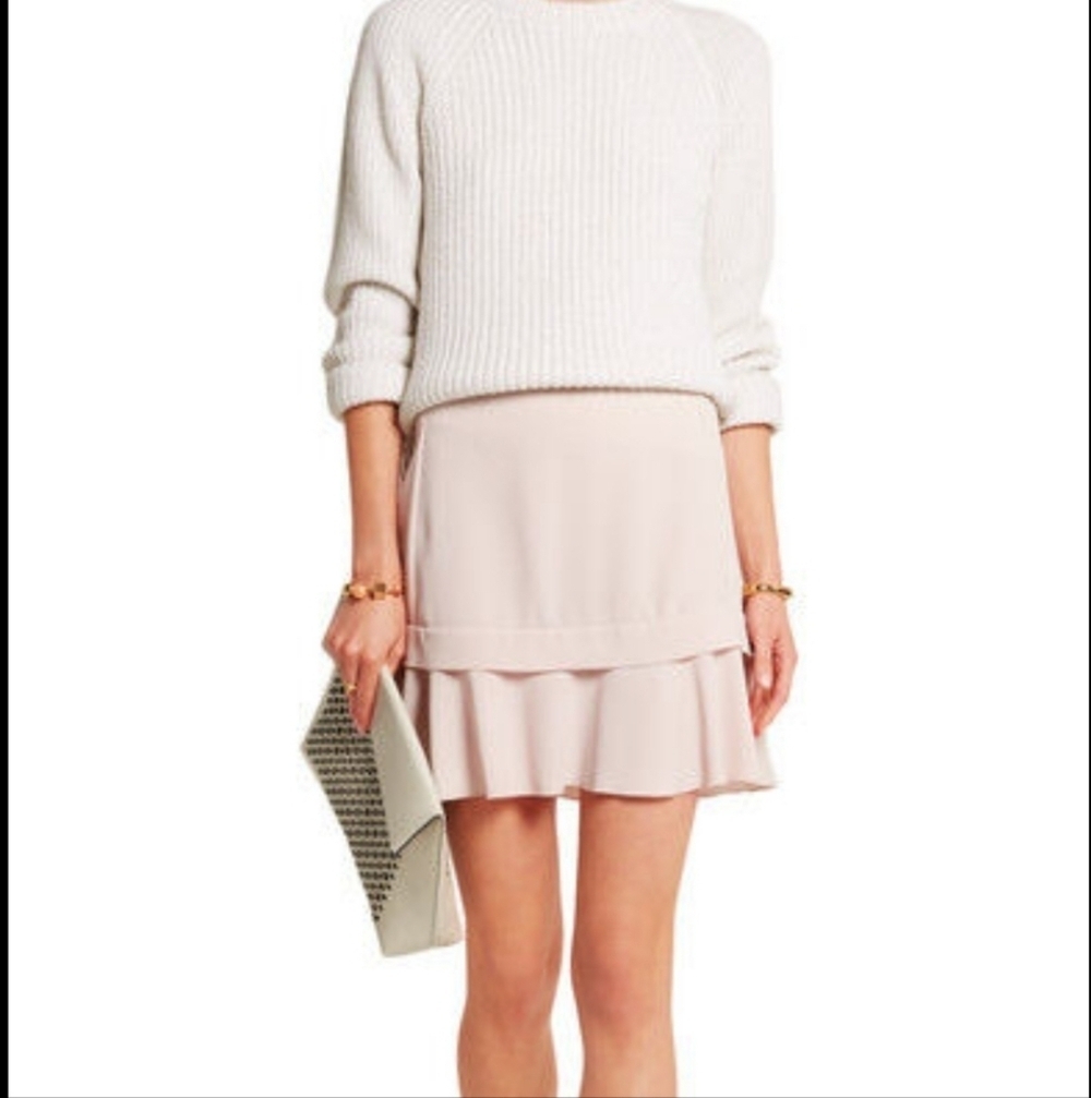 See By Chloe Jupe Mini Skirt Womens 40 Blush  Luxury Office Career New